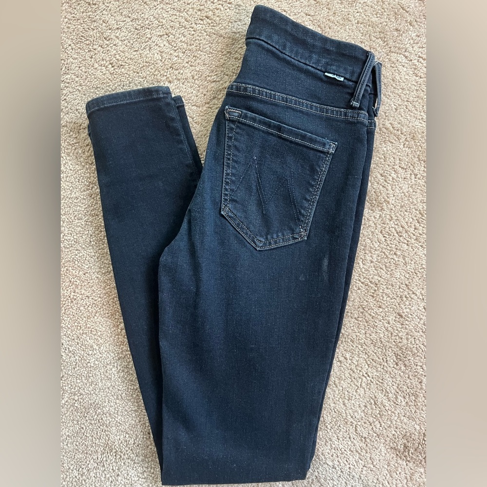 MOTHER denim - the looker high waisted dark navy jeans. Size 26